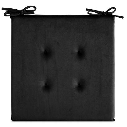 Poduszka na krzesło GAJA 40x40x3 Eurofirany czarna z ozdobnym pikowaniem