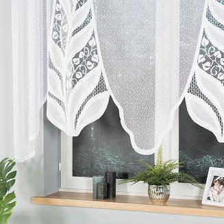 Firanka żakardowa gotowa na żabki MELANIA 250x140 biała