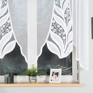 Firanka żakardowa gotowa na żabki MELANIA 250x140 biała