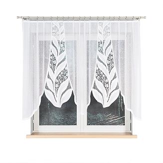 Firanka żakardowa gotowa na żabki MELANIA 250x140 biała