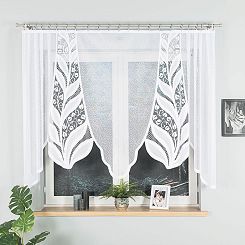 Firanka żakardowa gotowa na żabki MELANIA 250x140 biała