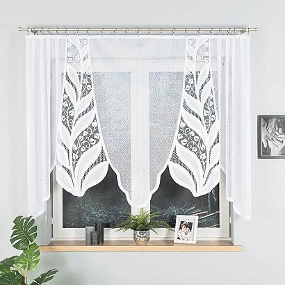 Firanka żakardowa gotowa na żabki MELANIA 250x140 biała