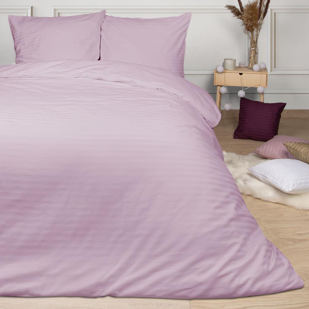 Pościel satyna bawełniana adamaszek 160x200 liliowa