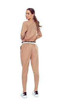 Legginsy długie z elastycznego materiału Fara beżowe