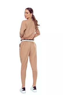 Legginsy długie z elastycznego materiału Fara beżowe