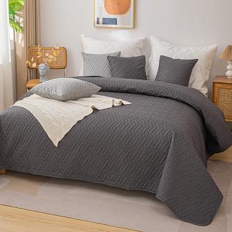 Narzuta dekoracyjna DASH 220x240 pikowana grafitowa