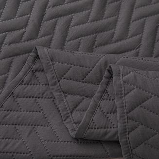 Narzuta dekoracyjna DASH 220x240 pikowana grafitowa