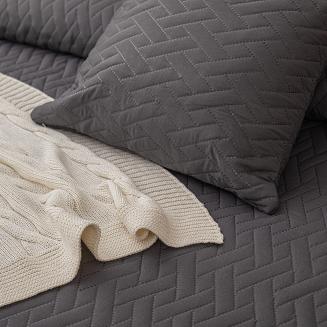 Narzuta dekoracyjna DASH 220x240 pikowana grafitowa