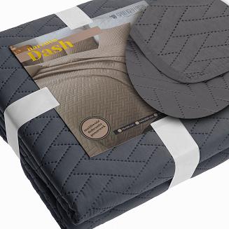 Narzuta dekoracyjna DASH 220x240 pikowana grafitowa