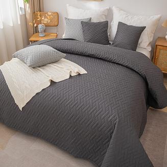 Narzuta dekoracyjna DASH 220x240 pikowana grafitowa