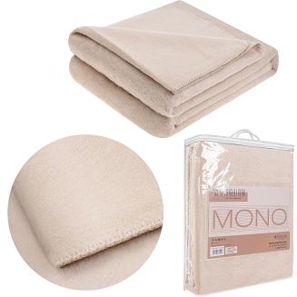 Koc bawełniano-akrylowy MONO 150x200 jasnobeżowy