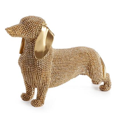 Figurka dekoracyjna ELDO 19x6x12 Eurofirany złoty pies jamnik