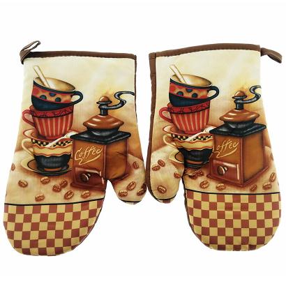 Rękawice kuchenne 18x27 z magnesem 2 szt. młynek do kawy