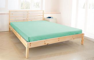 Pościel haftowana z prześcieradłem 160x200 seledynowa