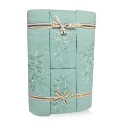 Pościel haftowana z prześcieradłem 160x200 zielona