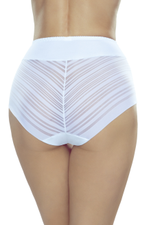 Figi damskie z wysokim stanem Velma transparentne wstawki białe