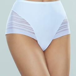 Figi damskie z wysokim stanem Velma transparentne wstawki białe