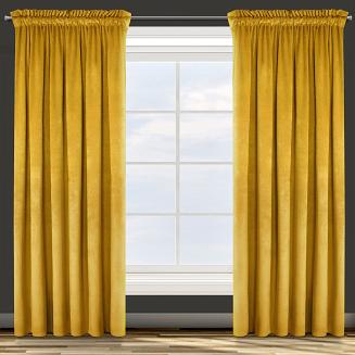 Zasłona gotowa na taśmie ROSA 140x300 Design91 musztardowy