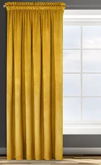 Zasłona gotowa na taśmie ROSA 140x300 Design91 musztardowy