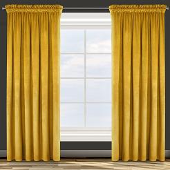 Zasłona gotowa na taśmie ROSA 140x300 Design91 musztardowy