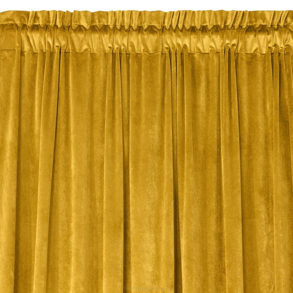 Zasłona gotowa na taśmie ROSA 140x300 Design91 musztardowy