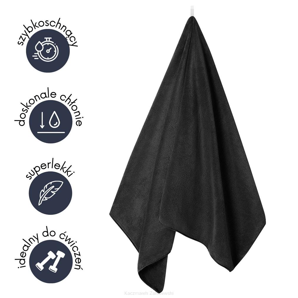 Ręcznik szybkoschnący z mikrofibry ACTIV 50x90 grafitowy
