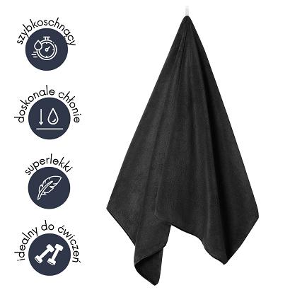 Ręcznik szybkoschnący z mikrofibry ACTIV 50x90 grafitowy