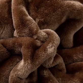 Koc akrylowy na fotel tłoczony VITO 80x160 geometryczny wzór brązowy