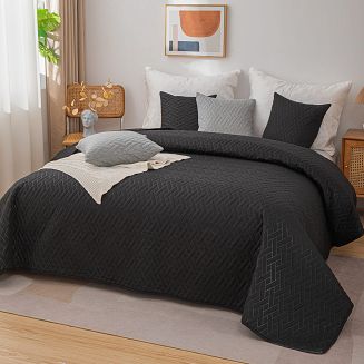 Narzuta dekoracyjna DASH 140x200 pikowana czarna