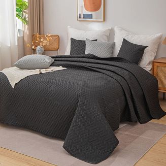 Narzuta dekoracyjna DASH 140x200 pikowana czarna