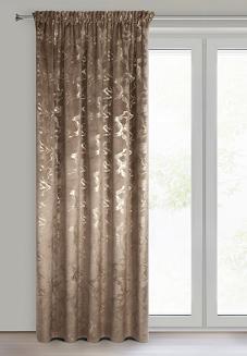 Zasłona gotowa na taśmie RAJA 140x270 Eurofirany brązowy