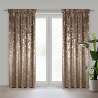 Zasłona gotowa na taśmie RAJA 140x270 Eurofirany brązowy
