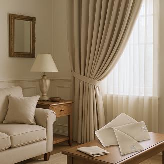 Szarfa do zasłony Hold 8x140 welurowa beżowa