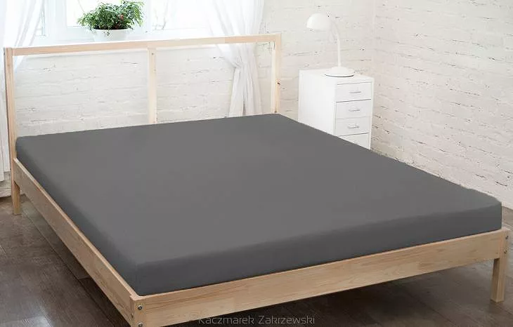 Prześcieradło jersey z gumką 180x200 grafitowy