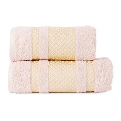 Ręcznik bawełniany LIONEL 70x140 pudrowy ze złotą bordiurą