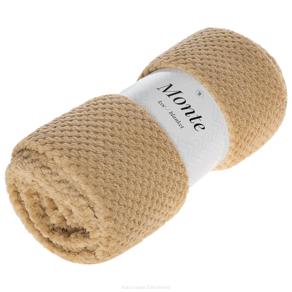 Koc narzuta z mikrofibry Monte 200x220 beżowy