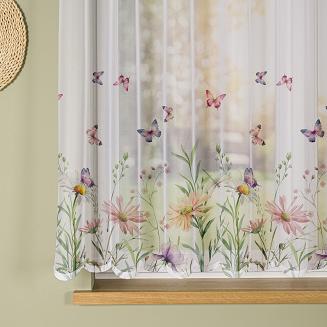 Firanka żakardowa na szelkach ŁĄKA Z MOTYLAMI 250x160 wielokolorowa