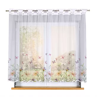 Firanka żakardowa na szelkach ŁĄKA Z MOTYLAMI 250x160 wielokolorowa