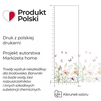 Firanka żakardowa na szelkach ŁĄKA Z MOTYLAMI 250x160 wielokolorowa