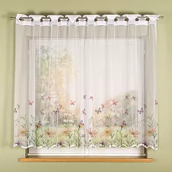 Firanka żakardowa na szelkach ŁĄKA Z MOTYLAMI 250x160 wielokolorowa
