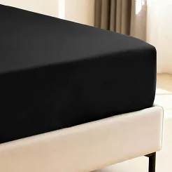 Prześcieradło bambusowe z gumką 180x200 czarne