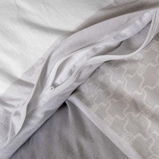 Pościel jersey 160x200 JERSEYLOVE biała różowa szara pasy ornament