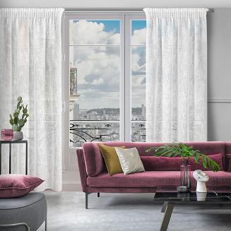 Zasłona gotowa na taśmie LIREN 140x270 Eurofirany biały