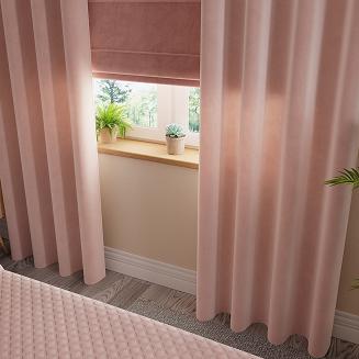 Zasłona gotowa na przelotkach VELVI 140x250 purdowa