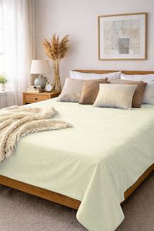 Prześcieradło bawełniane bez gumki 200x220 noris ecru