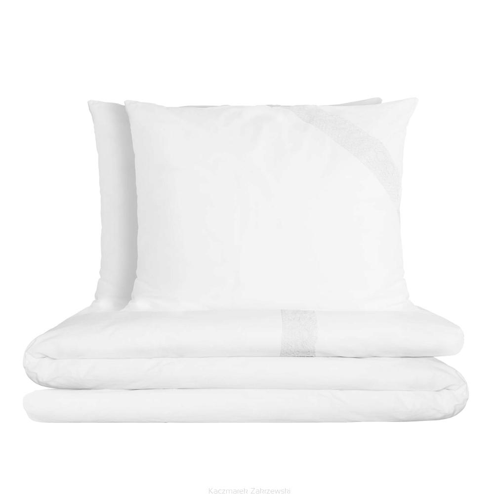 Pościel bawełniana Retro 160x200 biała z koronką Maxi