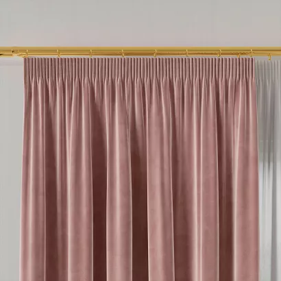 Zasłona gotowa na taśmie VELVI 140x230 ciemnopudrowa