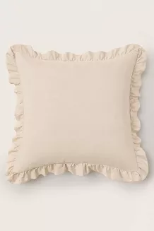 Poszewka do pościeli z falbanką RUFFY PREMIUM 70x80 jasnobeżowa