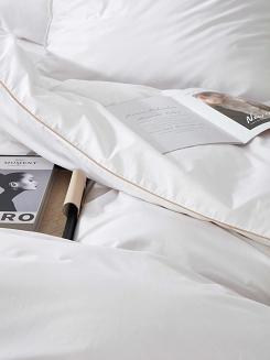 Pościel satyna bawełniana Queen Premium 160x200 biała ze złotą lamówką