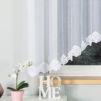 Firanka żakardowa gotowa na żabki ŻAKLINA 300x160 biała